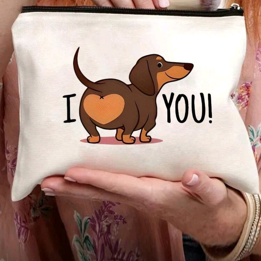 NIP: DACHSHUND "I ❤️ YOU" POUCH (BLACK ONLY)
